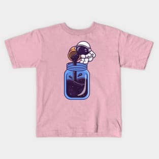 Cute Astronaut Fill In Jar Cartoon Kids T-Shirt